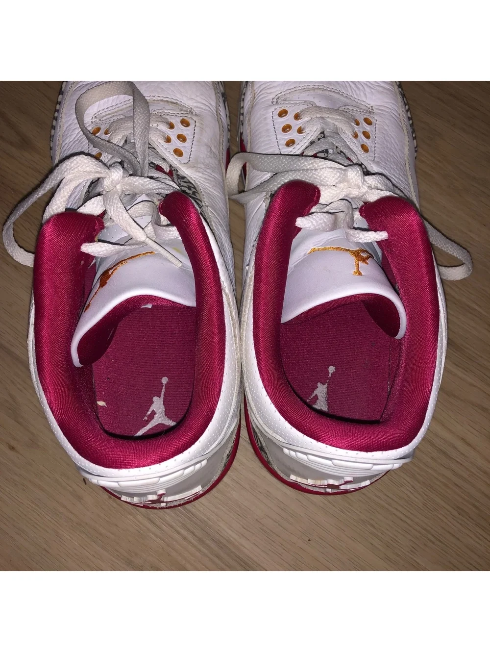 NIKE AIR JORDAN 3 RETRO CARDINAL RED WHITE BASKETBALL SHOES MENS SIZE 12
